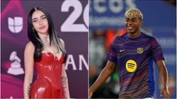 Singer Nicki Nicole and Barcelona forward Lamine Yamal