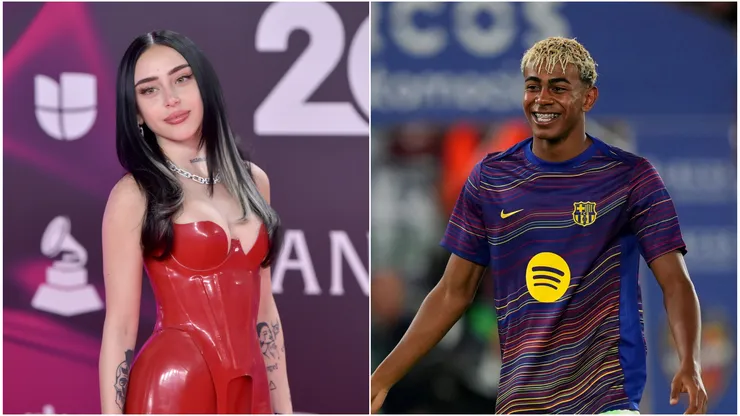 Singer Nicki Nicole and Barcelona forward Lamine Yamal