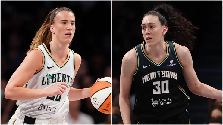 Sabrina Ionescu and Breanna Stewart of the New York Liberty