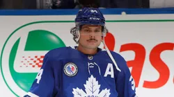 Auston Matthews #34 of the Toronto Maple Leafs skates at Scotiabank Arena.