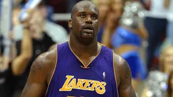 Shaquille O'Neal during a Los Angeles Lakers game.