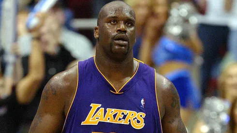 Shaquille O'Neal during a Los Angeles Lakers game.