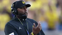 Head coach Sherrone Moore of the Michigan Wolverines.