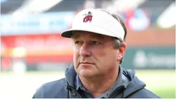 Kirby Smart of the Georgia Bulldogs at Truist Park on May 02, 2025 in Atlanta, Georgia.