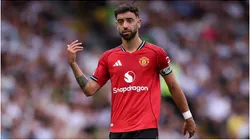 Bruno Fernandes of Manchester United reacts during a game.