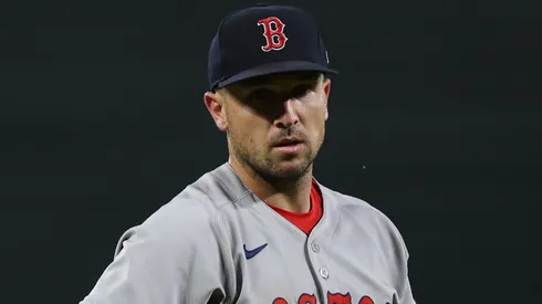 Alex Bregman #2 of the Red Sox fields against the Orioles.