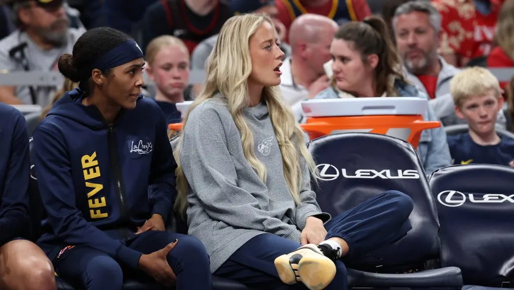 Sophie Cunningham of the Indiana Fever on the bench (Getty Images)