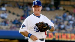 Former Los Angeles Dodgers first baseman Steve Garvey takes the field against the New York Yankees for an Old Timers game in 2013.