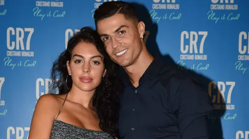 Cristiano Ronaldo and Georgina Rodriguez celebrate the launch of new CR7 Play It Cool in 2019.