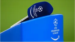 Microphone details with logos of Champions League