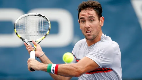 Wayne Odesnik returns a shot to Radek Stepanek during the Legg Mason Tennis Classic.