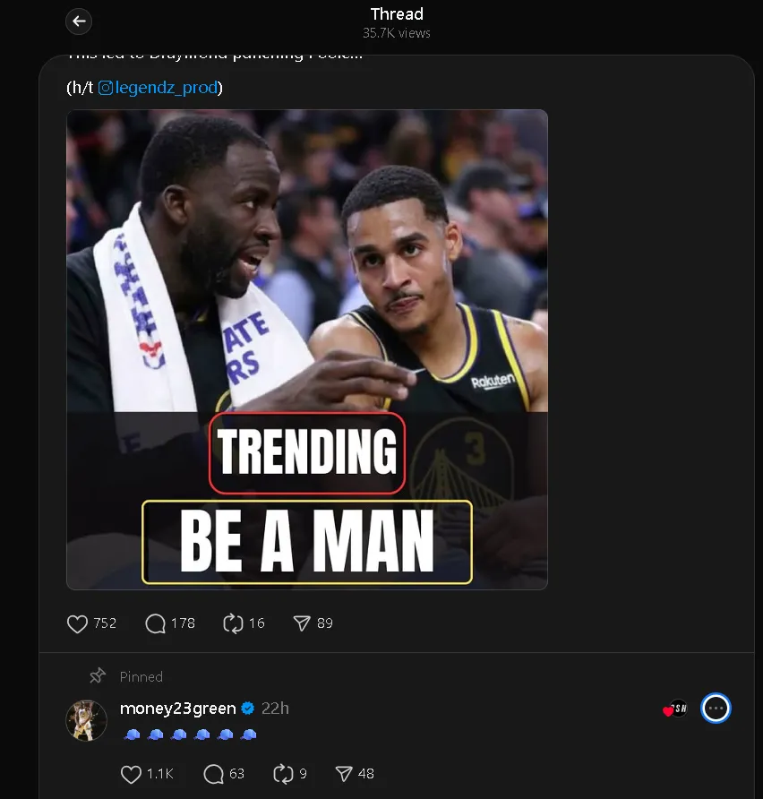 Draymond Green thread on Jordan Poole incident.