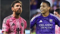 Lionel Messi #10 of Inter Miami CF and Luis Muriel #9 of Orlando City.