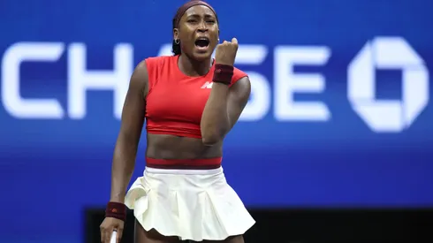 Coco Gauff of the United States reacts against Ajla Tomljanovic of Australia.