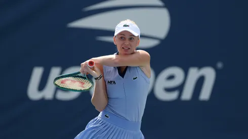 Polina Kudermetova playing a bakchand during the 2025 US Open