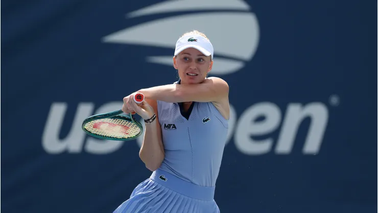 Polina Kudermetova playing a bakchand during the 2025 US Open