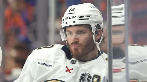 Matthew Tkachuk #19 of the Florida Panthers against the Edmonton Oilers on June 06, 2025.