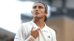 Mattia Bellucci reacts against Jack Draper during the Men's Singles First Round match in 2025.