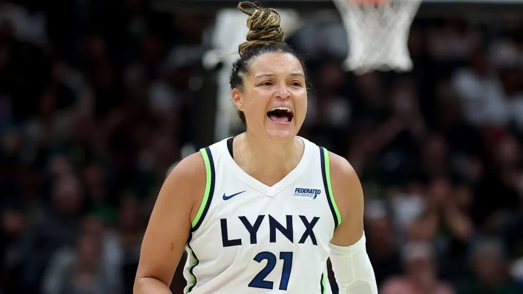 Kayla McBride #21 of the Minnesota Lynx looks on against the Chicago Sky in 2025. (Source: Daniel Bartel/Getty Images)