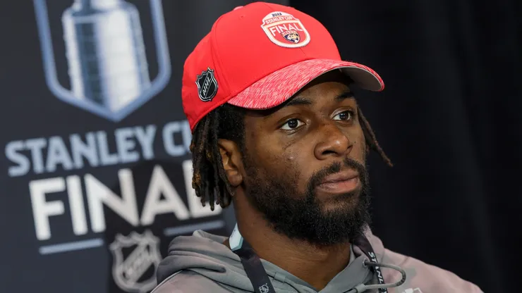 Givani Smith #54 of the Florida Panthers at T-Mobile Arena on June 02, 2023 in Las Vegas, Nevada.