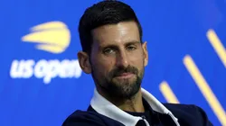 Novak Djokovic of Serbia speaks during a press conference.