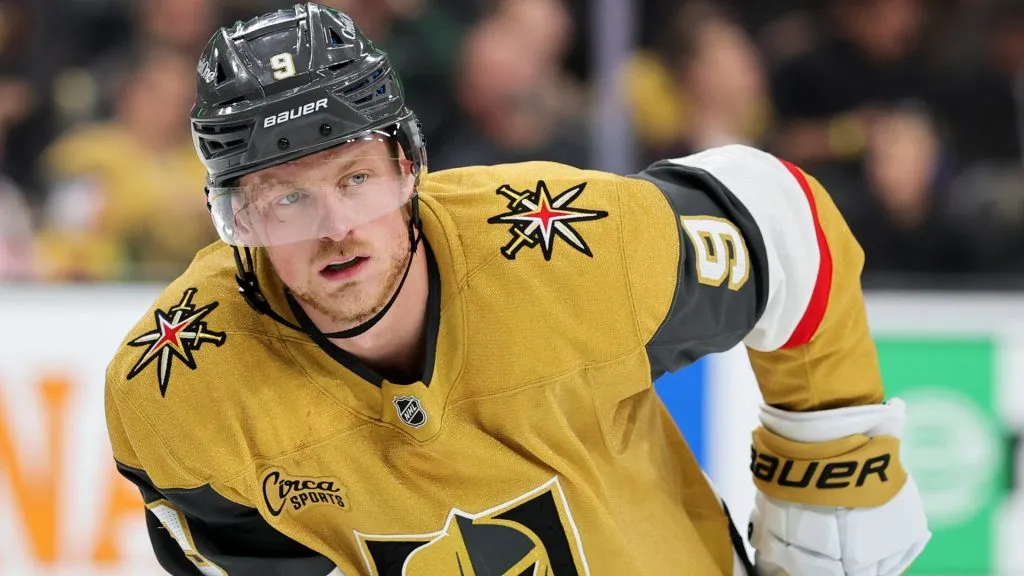 Vegas Golden Knights’ Jack Eichel (#9) during the 2025 Stanley Cup Playoffs. (Ethan Miller/Getty Images)