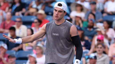 Jack Draper of the United Kingdom reacts against Federico Agustin Gomez of Argentina.