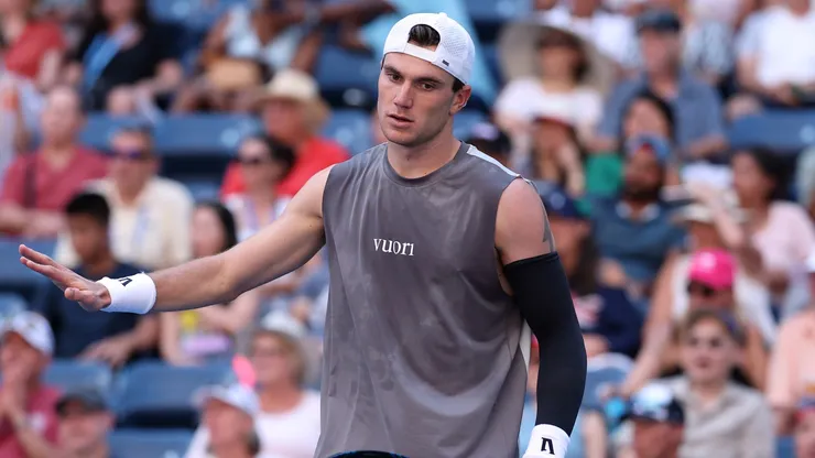 Jack Draper of the United Kingdom reacts against Federico Agustin Gomez of Argentina.