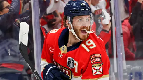 Brady Tkachuk updates the media on brother Matthew’s recovery following offseason surgery.