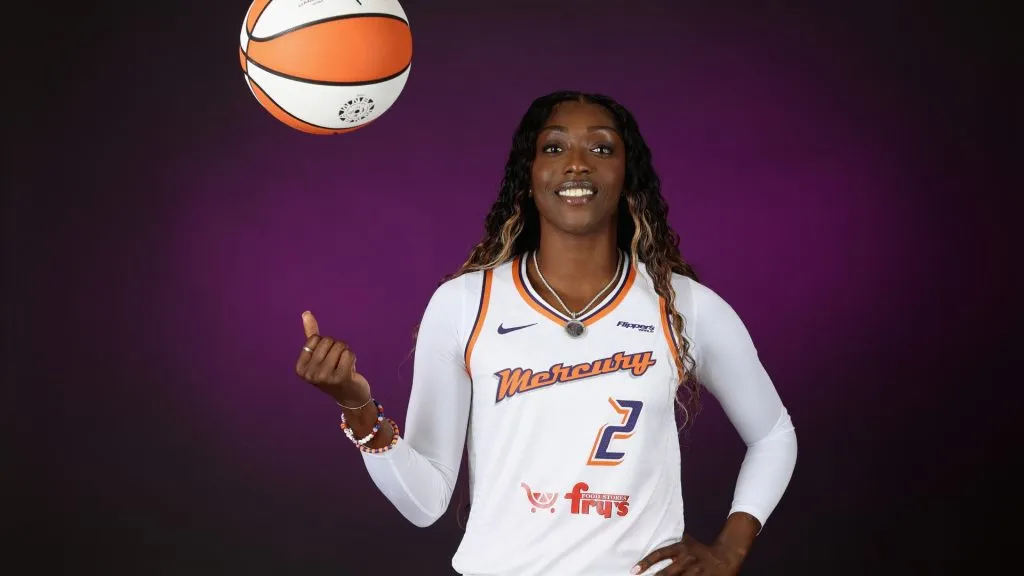 Kahleah Copper #2 of the Phoenix Mercury poses for a portrait during media day in 2025. (Source: Christian Petersen/Getty Images)