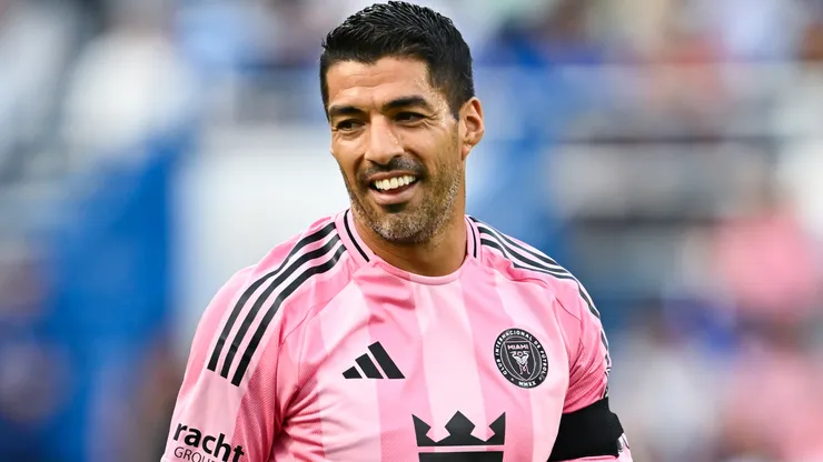 Luis Suarez #9 of Inter Miami reacts during an MLS match.