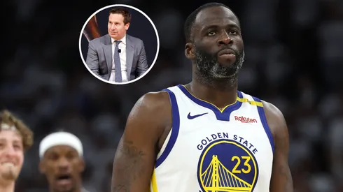 Draymond Green #23 of the Golden State Warriors and Owner Mat Ishbia of the Phoenix Suns.