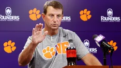 Dabo Swinney addresses the media at Clemson University on July 31, 2025.