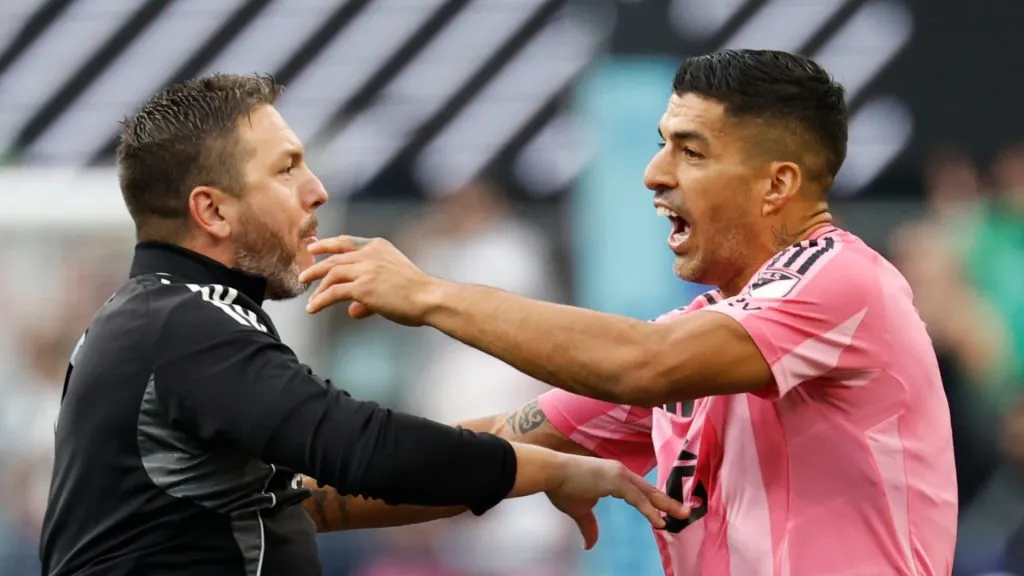 Luis Suarez fighting after Leagues Cup final