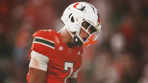 CJ Daniels #7 of the Miami Hurricanes.