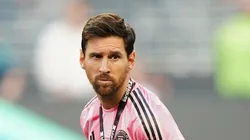 Lionel Messi with the Runners-up medal after the 2025 Leagues Cup Final.