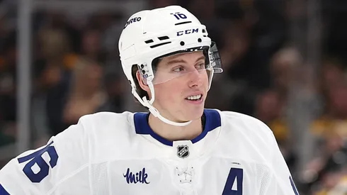 Mitch Marner at TD Garden in Boston, Massachusetts.