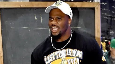 Micah Parsons speaks onstage during Fanatics Fest.