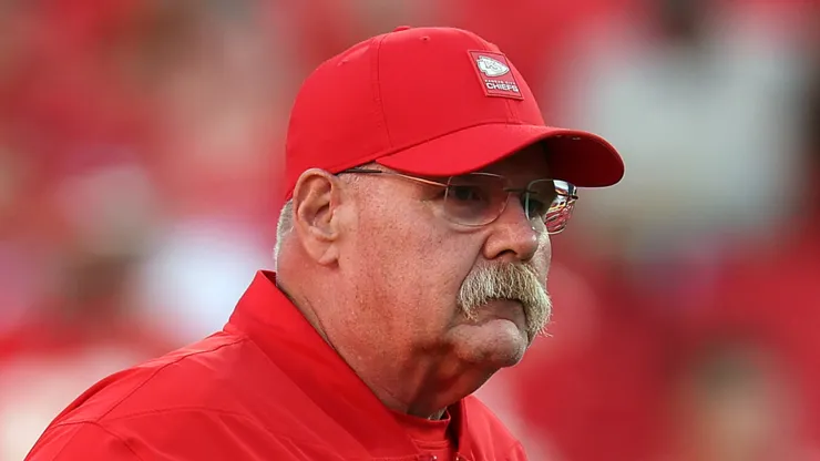 Andy Reid looking during a preseason game.