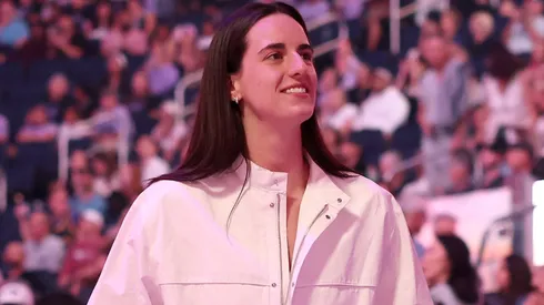 Injured Caitlin Clark #22 of the Indiana Fever.