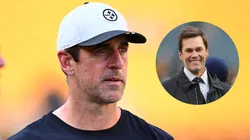 Aaron Rodgers of the Pittsburgh Steelers and NFL legend Tom Brady