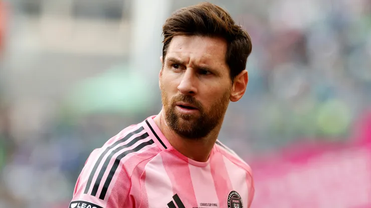 Lionel Messi #10 of Inter Miami CF looks on during the Leagues Cup Final.