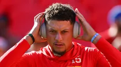 Patrick Mahomes warming up before a game.