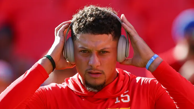 Patrick Mahomes warming up before a game.