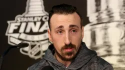 Brad Marchand during Media Day ahead of the 2019 NHL Stanley Cup Final.