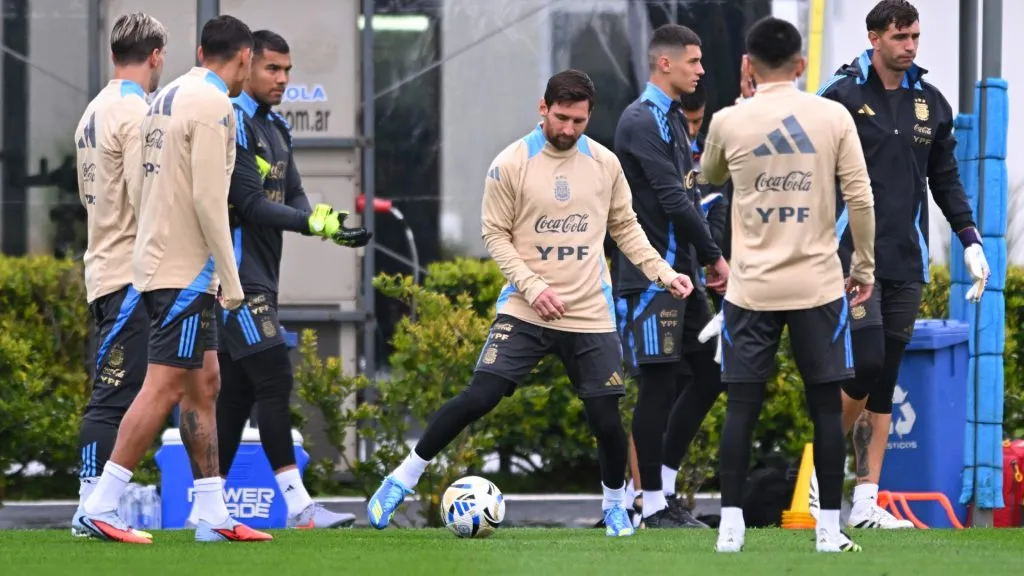 Lionel Messi during a training session with Argentina. (Rodrigo Valle/Getty Images))