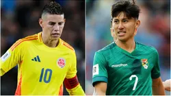 James Rodriguez of Colombia and Miguel Terceros of Bolivia.