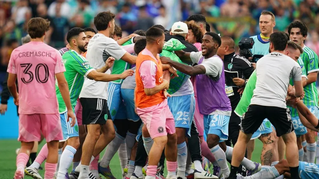 Inter Miami and Seattle Sounders members involved in a huge brawl.