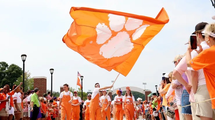 Clemson gets the crowd ready during the Tiger Walk.