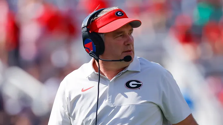 Kirby Smart at Sanford Stadium in Athens, Georgia.